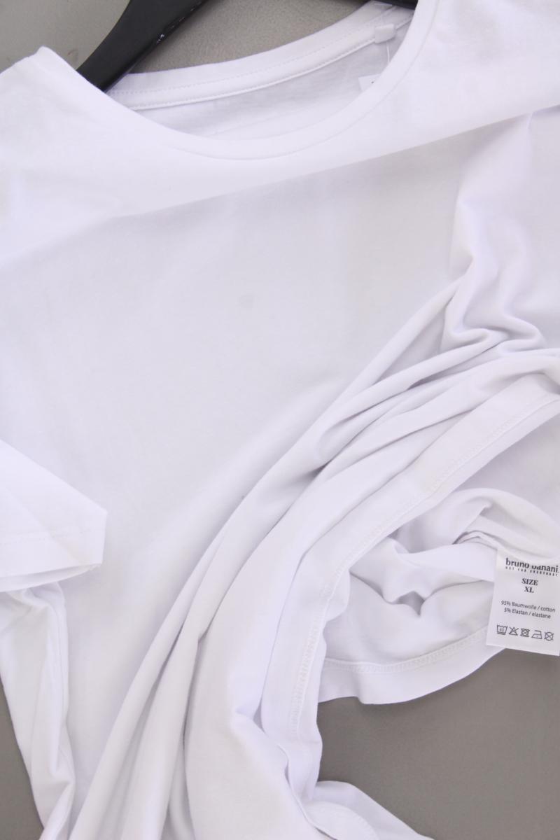 Bruno Banani T-Shirt für Herren Gr. XL Kurzarm weiß aus Baumwolle