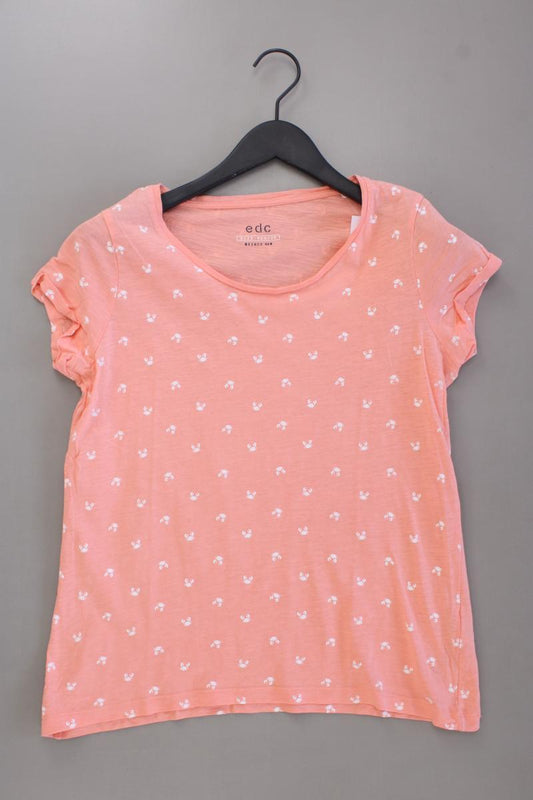 edc by Esprit Shirt mit Krebsmuster Gr. M Kurzarm orange aus Baumwolle