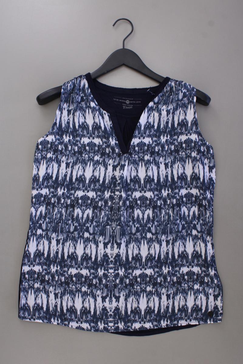 Tom Tailor (Denim) Ärmellose Bluse Gr. M blau aus Viskose
