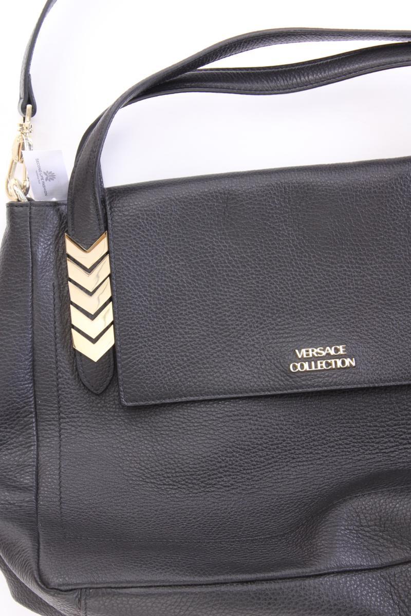 Versace Collection Umhängetasche schwarz aus Leder