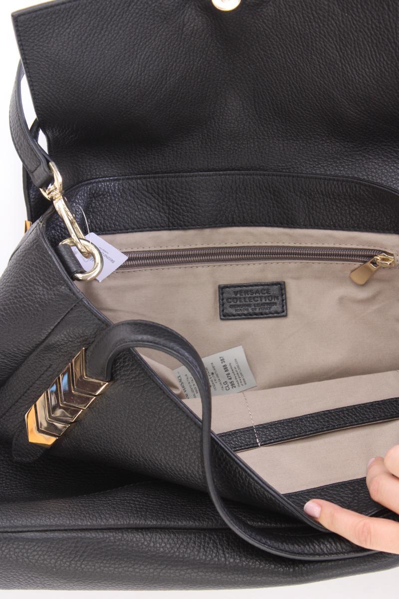 Versace Collection Umhängetasche schwarz aus Leder