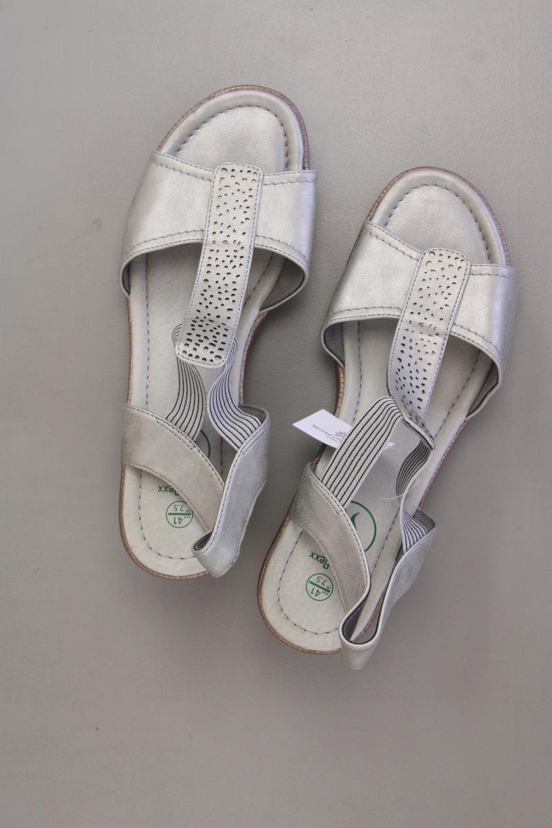 FootFlexx Sandaletten Gr. 41 neuwertig silber aus Kunstleder