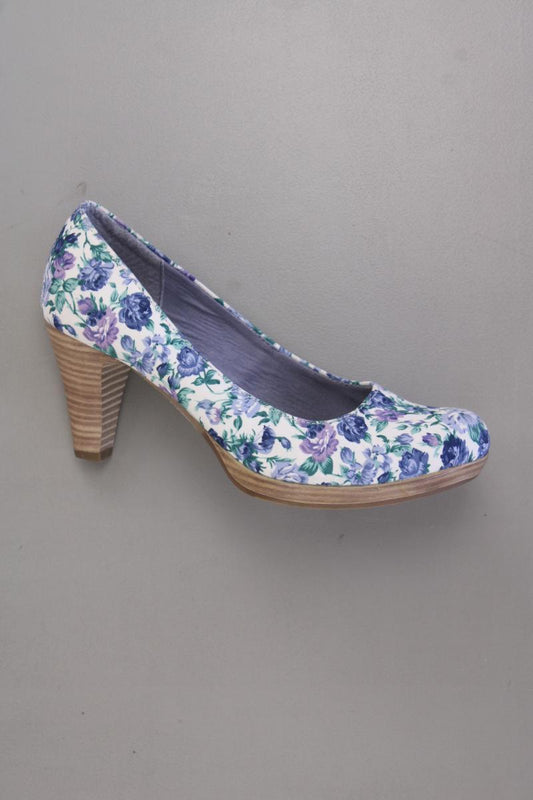 Marco Tozzi Pumps Gr. 37 mit Blumenmuster neuwertig blau