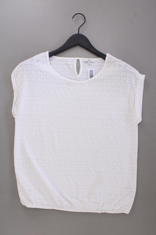 Tom Tailor T-Shirt Gr. M Kurzarm weiß aus Polyester