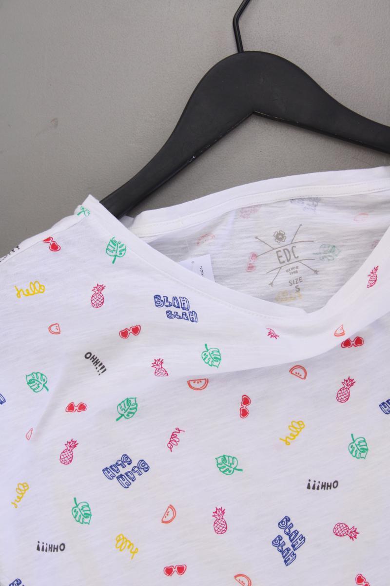 edc by Esprit Printshirt Gr. S Kurzarm mehrfarbig aus Baumwolle