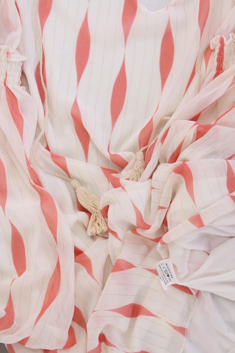 Langarmkleid Gr. OneSize gestreift neuwertig creme aus Polyester