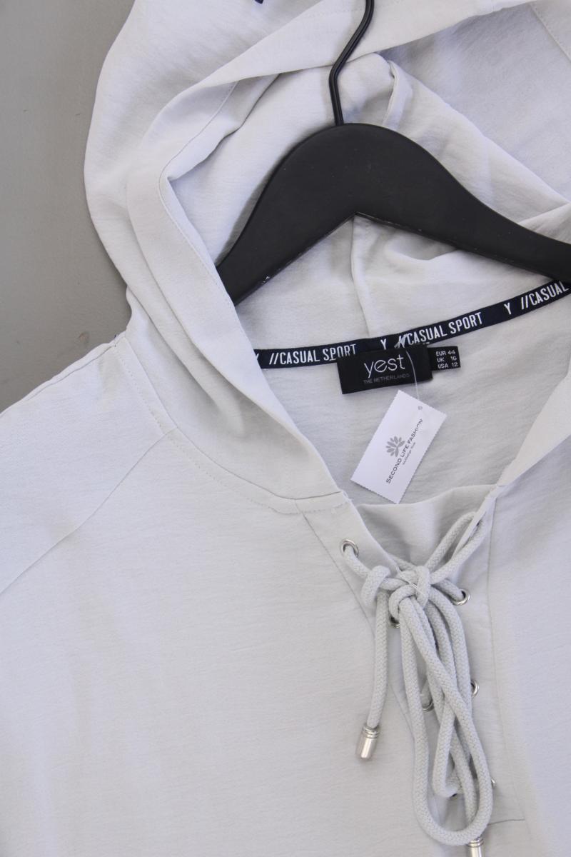 yest Kapuzenkleid Gr. 44 neuwertig Kurzarm grau aus Polyester
