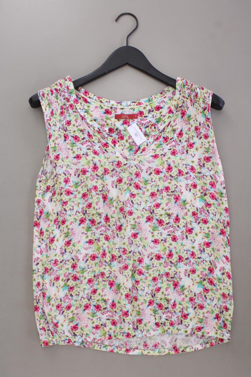 edc by Esprit Ärmellose Bluse Gr. M mit Blumenmuster mehrfarbig aus Viskose