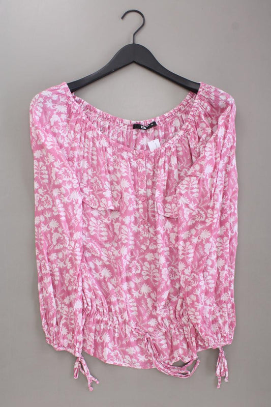 LTB Langarmbluse Gr. M mit Blumenmuster mit Carmen-Ausschnitt pink aus Viskose