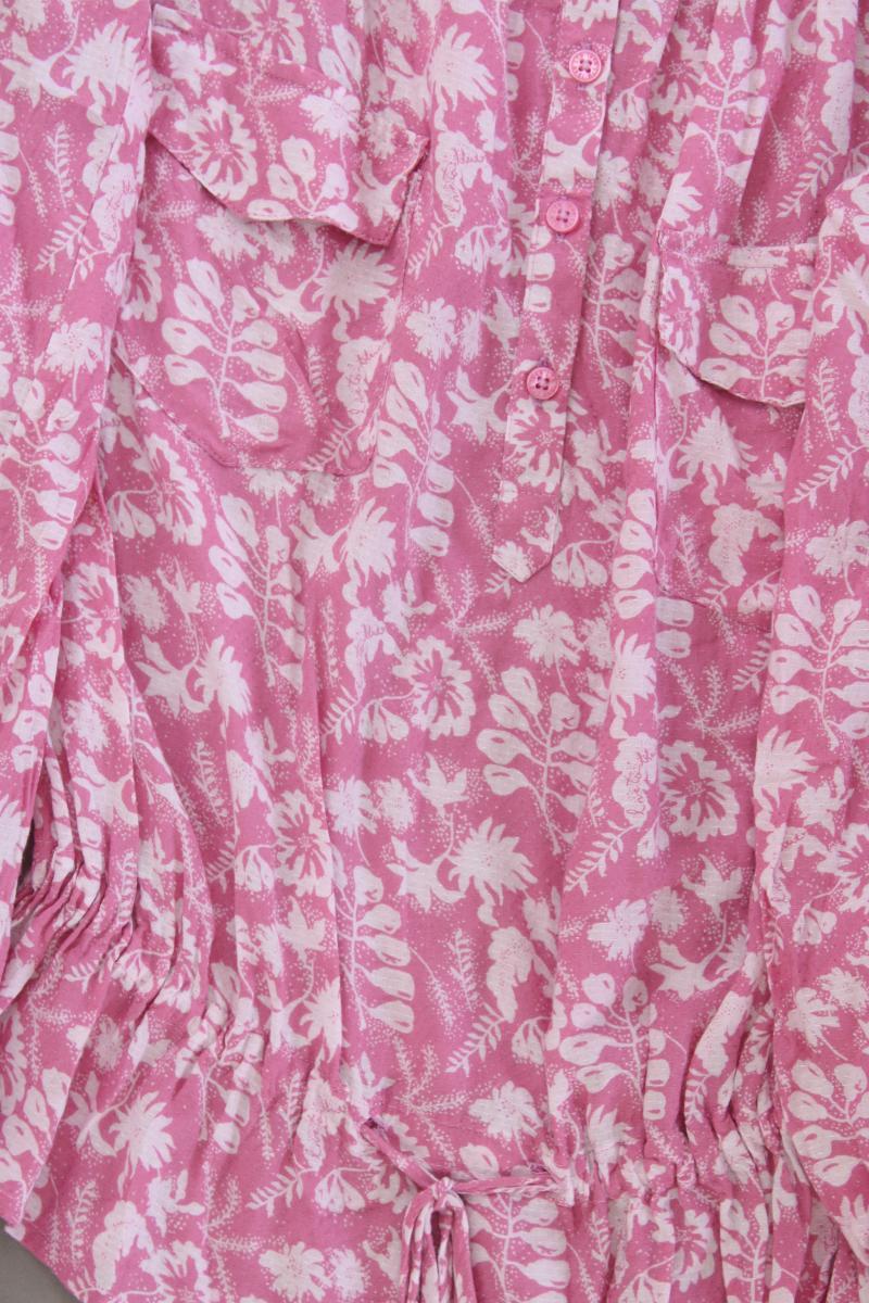LTB Langarmbluse Gr. M mit Blumenmuster mit Carmen-Ausschnitt pink aus Viskose