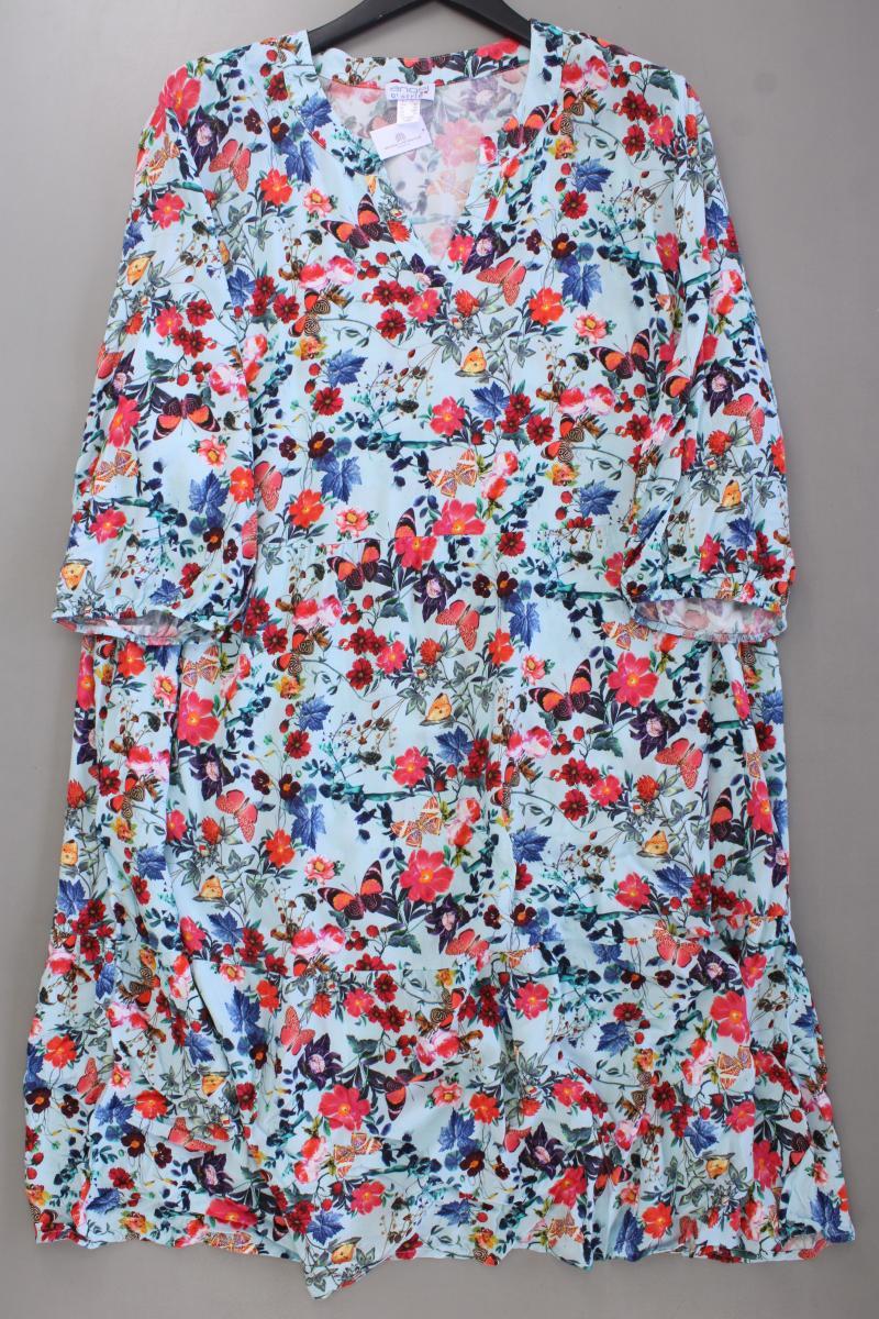 angel of style Midikleid Gr. 52 mit Blumenmuster 3/4 Ärmel mehrfarbig