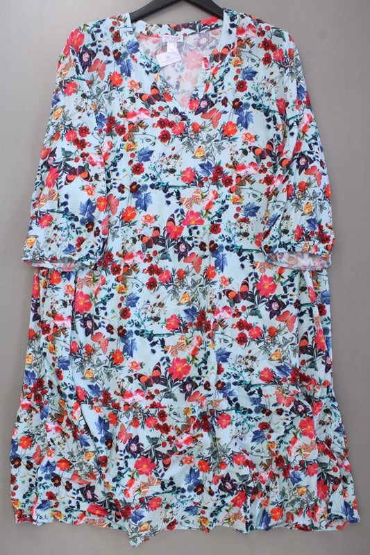 angel of style Midikleid Gr. 52 mit Blumenmuster 3/4 Ärmel mehrfarbig