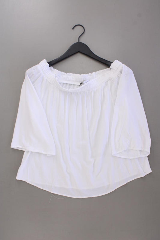 Esprit Classic Bluse Gr. 36 3/4 Ärmel mit Carmen-Ausschnitt weiß aus Viskose