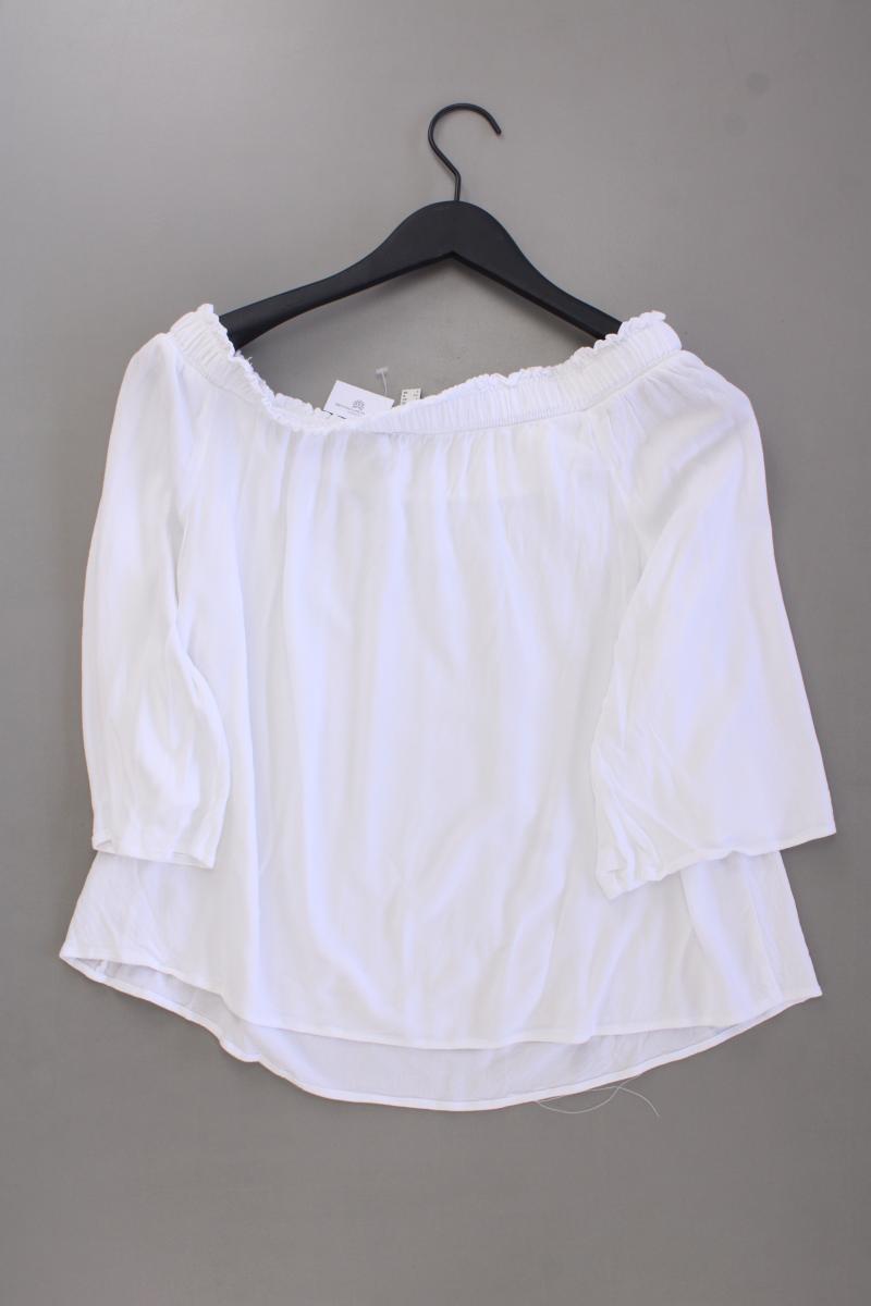 Esprit Classic Bluse Gr. 36 3/4 Ärmel mit Carmen-Ausschnitt weiß aus Viskose