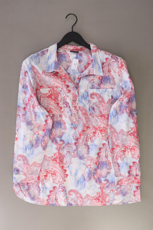 Walbusch Langarmbluse Gr. 44 mit Paisleymuster mehrfarbig aus Baumwolle