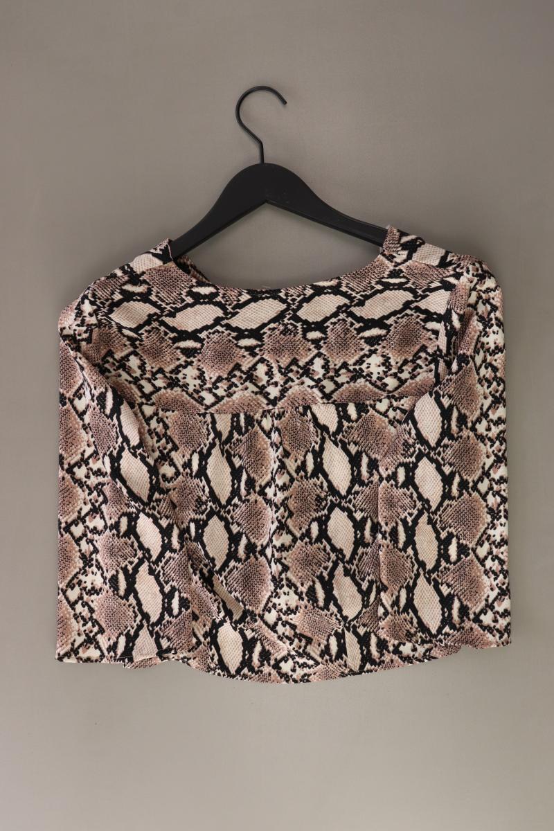 Bershka Regular Bluse Gr. XS mit Tierdruck 3/4 Ärmel creme aus Polyester