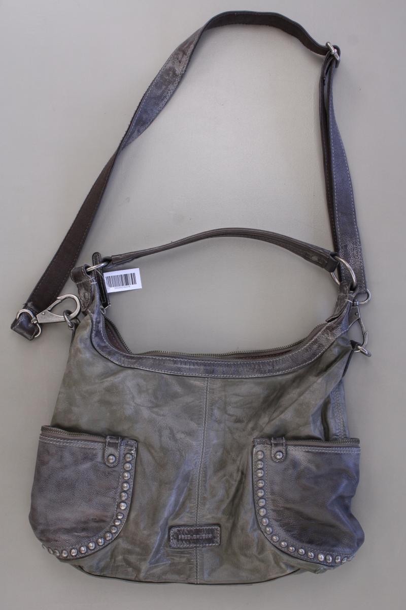 FREDsBRUDER Schultertasche neuwertig grau aus Leder