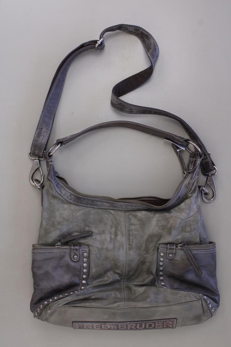 FREDsBRUDER Schultertasche neuwertig grau aus Leder