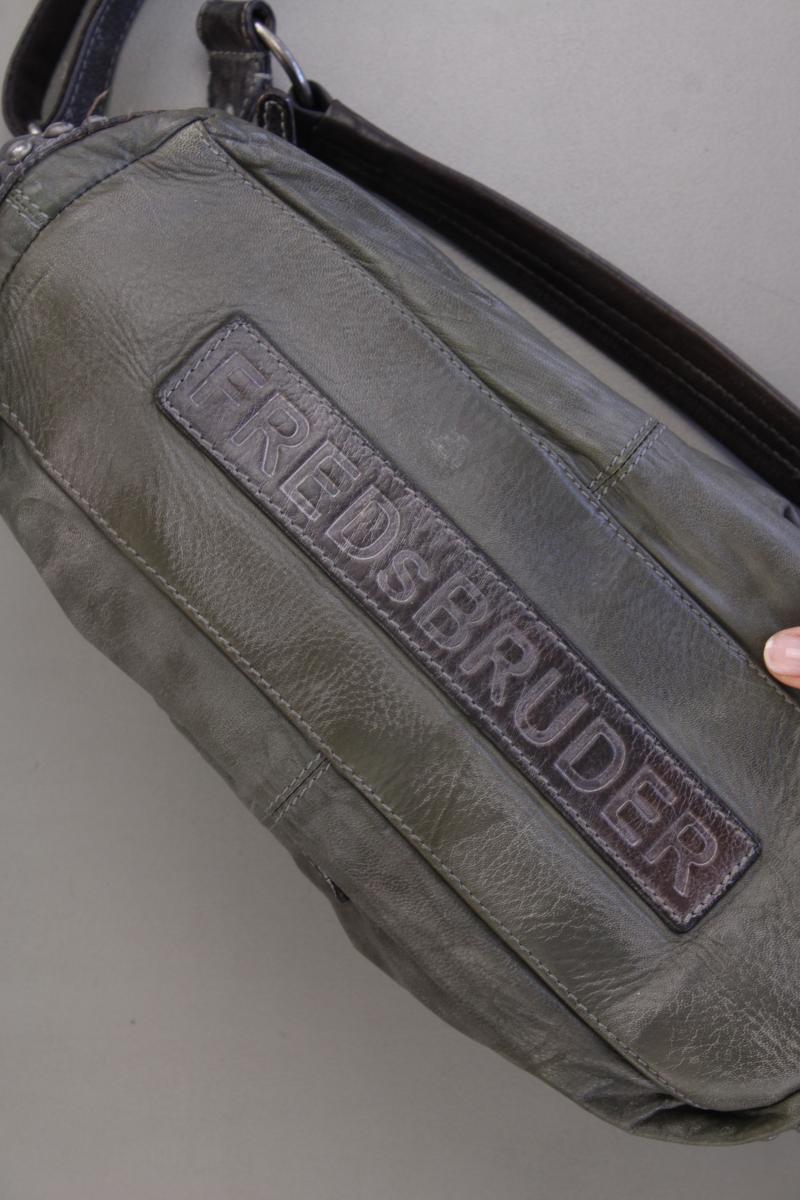 FREDsBRUDER Schultertasche neuwertig grau aus Leder
