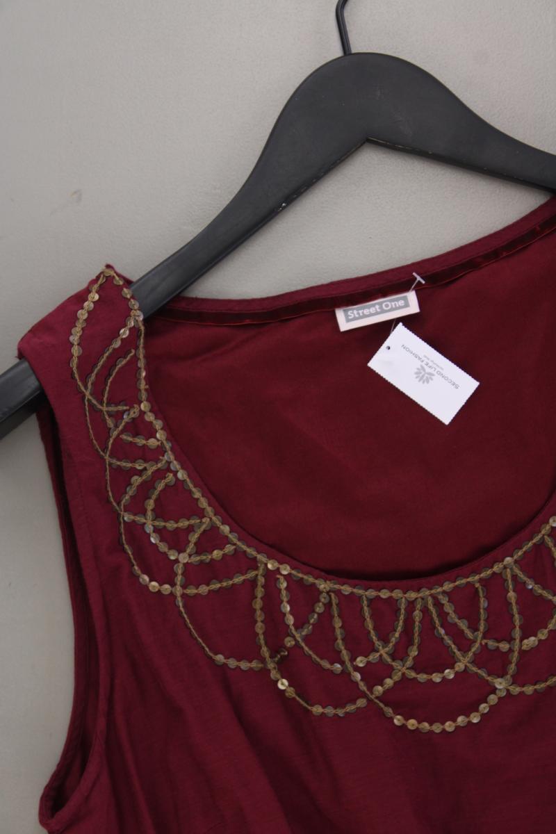 Street One Midikleid Gr. 40 Ärmellos rot aus Baumwolle