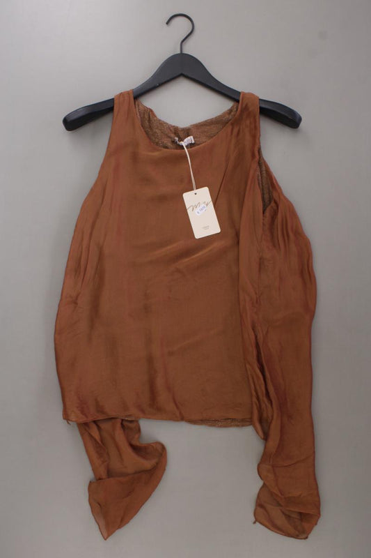 Made in Italy Bluse Gr. S neu mit Etikett Ärmellos mit Glitzer braun