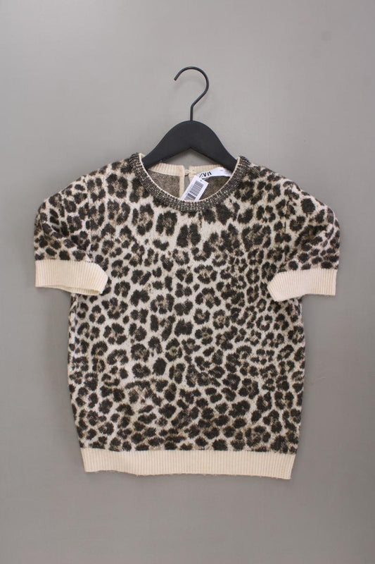 Zara Printshirt Gr. S mit Tierdruck Kurzarm braun
