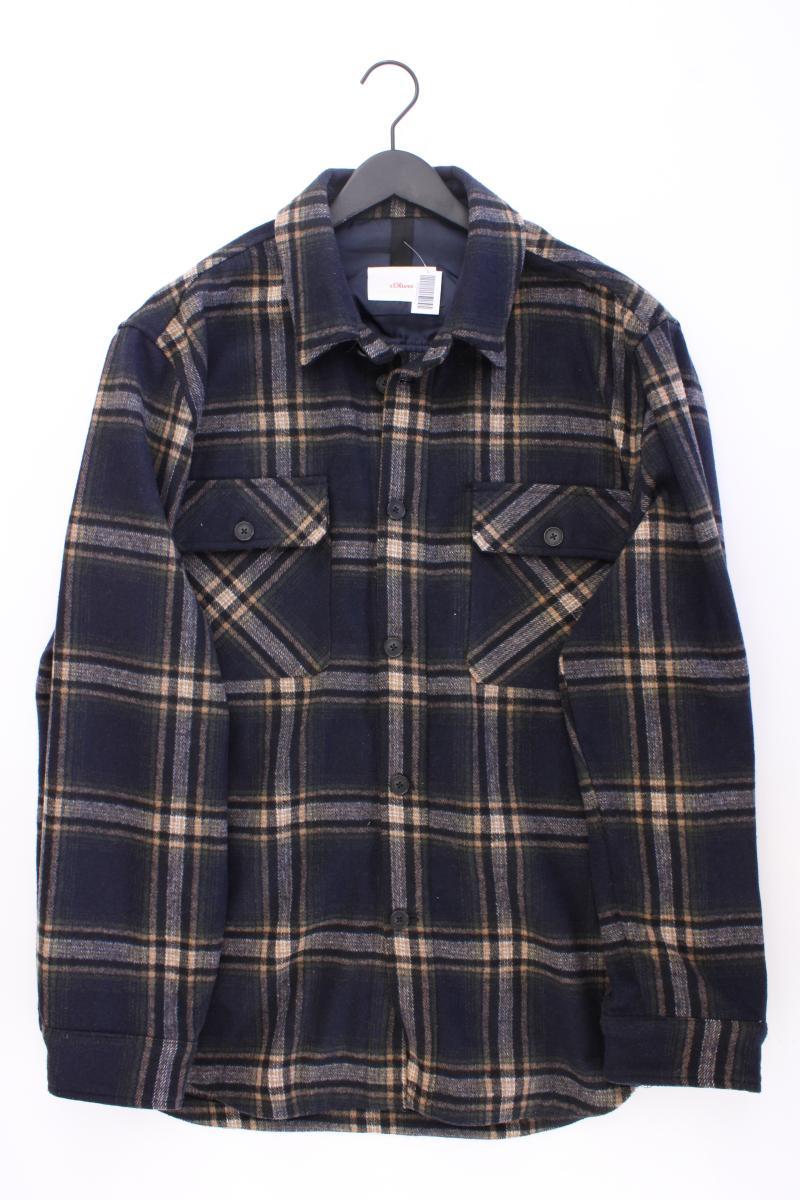 s.Oliver Hemdjacke für Herren Gr. XXL kariert blau aus Polyester