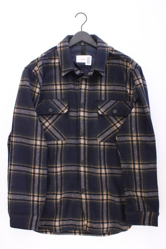 s.Oliver Hemdjacke für Herren Gr. XXL kariert blau aus Polyester