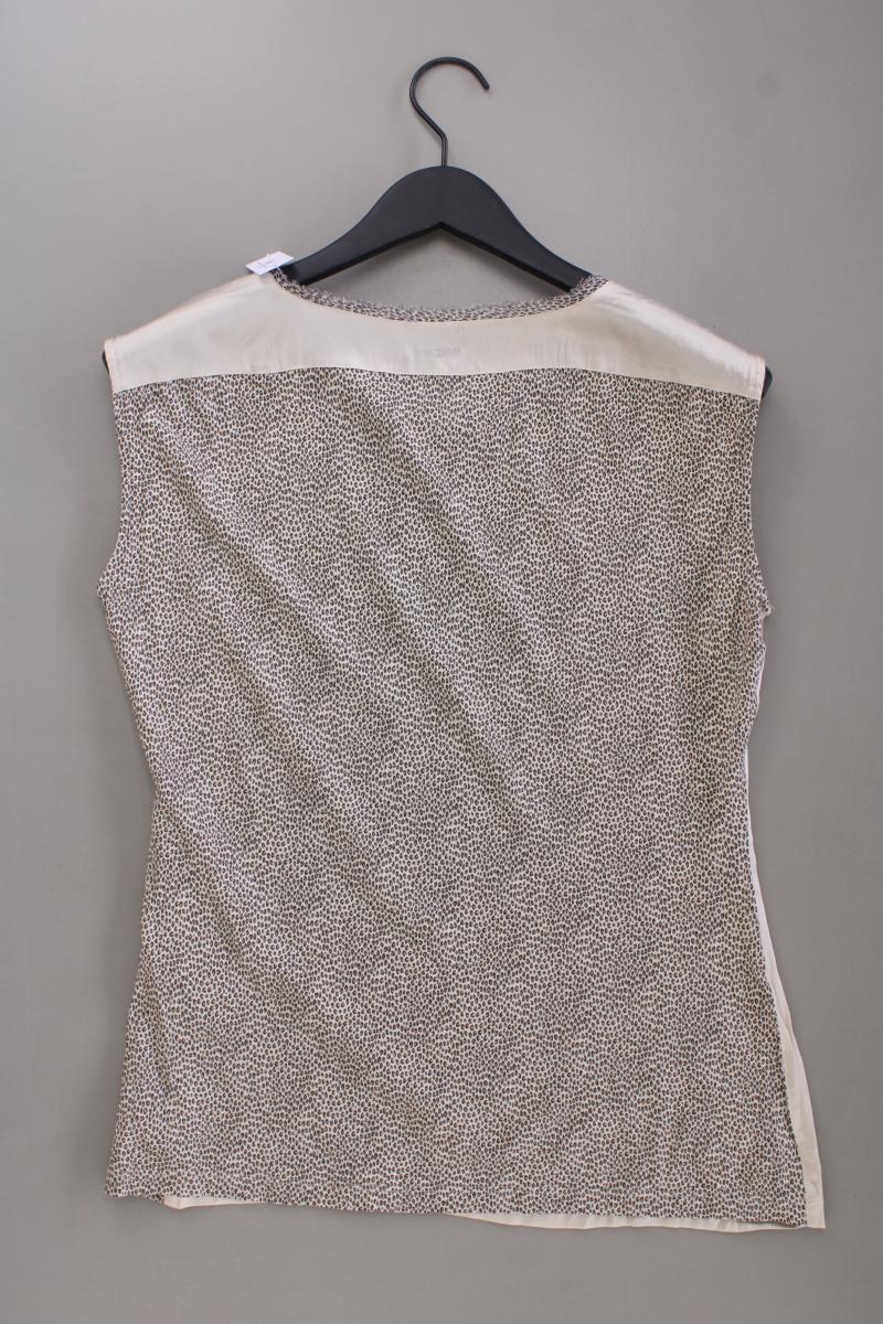 Marc Cain Seidenbluse Gr. 38 mit Tierdruck Ärmellos creme