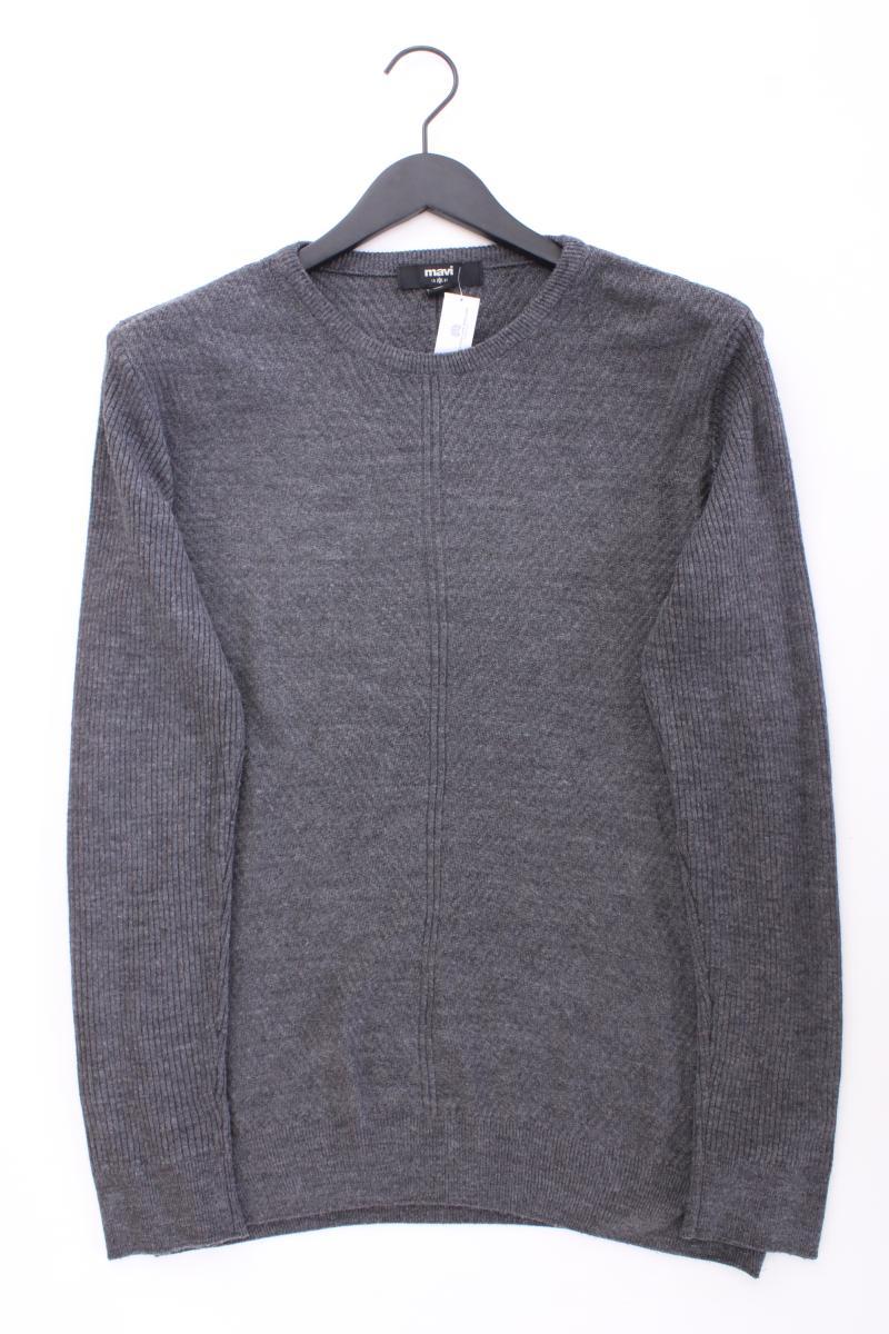 Mavi Langarmpullover für Herren Gr. M grau aus Polyacryl