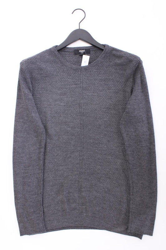 Mavi Langarmpullover für Herren Gr. M grau aus Polyacryl