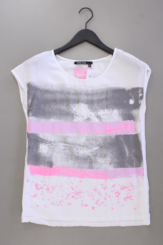 Marc Aurel Printshirt Gr. 36 Kurzarm weiß aus Viskose