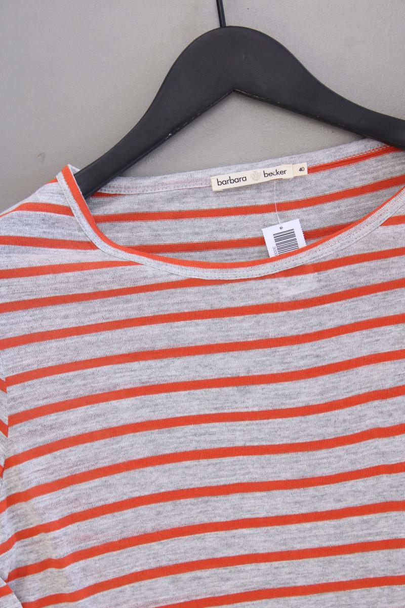 Barbara Becker Ringelshirt Gr. 40 gestreift neuwertig Langarm orange aus Viskose