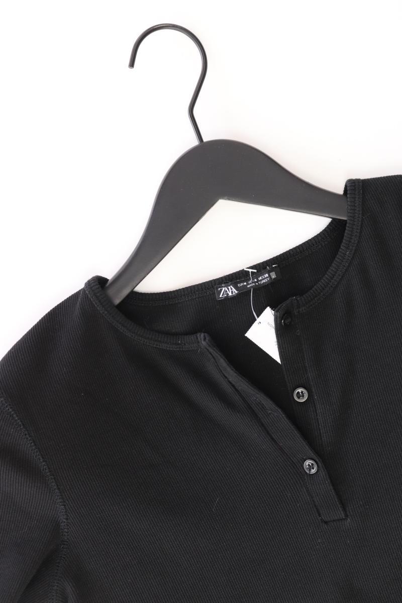 Zara Cropped Shirt Gr. M Kurzarm schwarz aus Baumwolle
