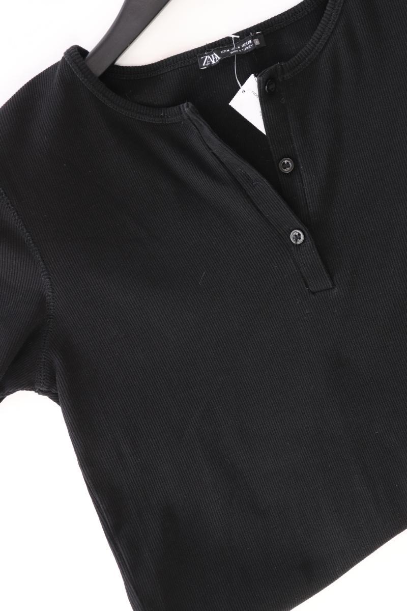 Zara Cropped Shirt Gr. M Kurzarm schwarz aus Baumwolle