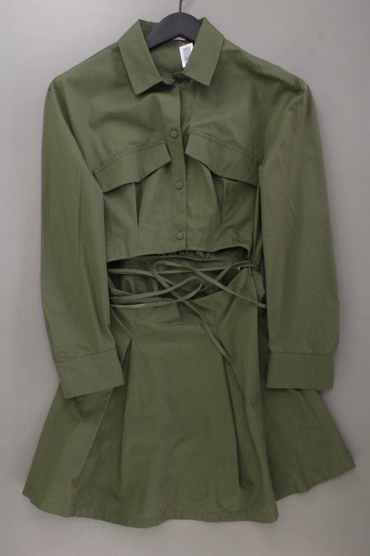 Bershka Langarmkleid Gr. S olivgrün