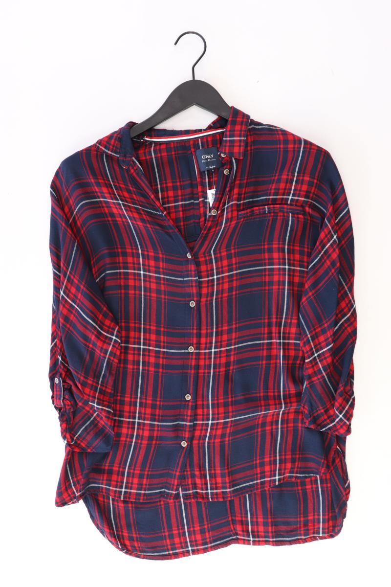 Only Bluse Gr. 36 kariert 3/4 Ärmel rot aus Baumwolle