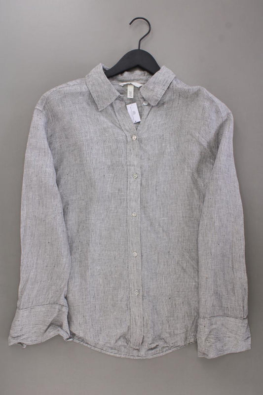 H&M Leinenbluse Gr. M Langarm grau
