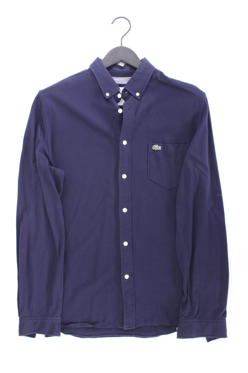 Lacoste Langarmhemd für Herren Gr. M blau aus Baumwolle