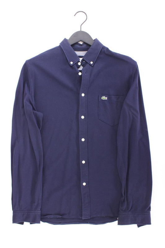 Lacoste Langarmhemd für Herren Gr. M blau aus Baumwolle