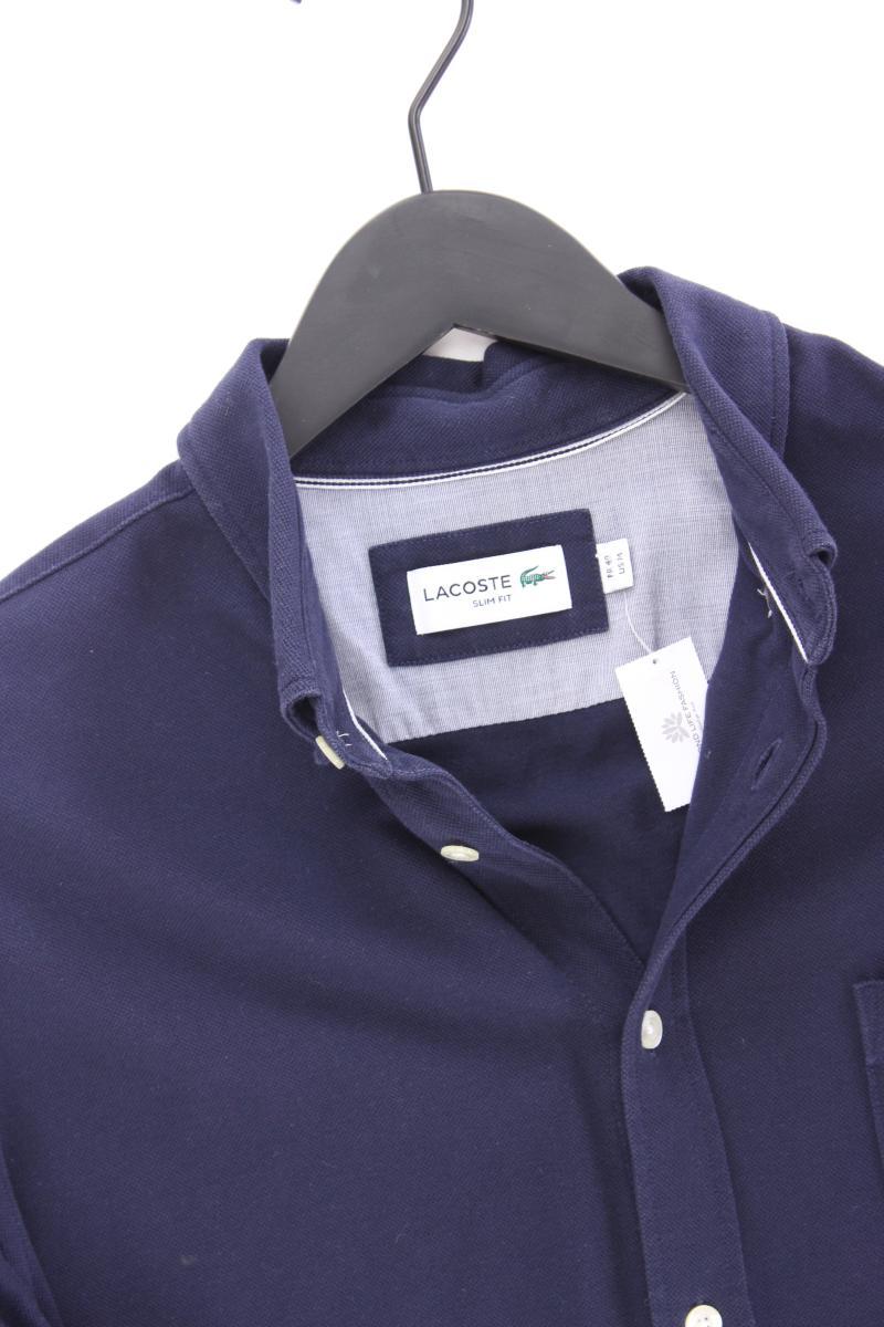 Lacoste Langarmhemd für Herren Gr. M blau aus Baumwolle