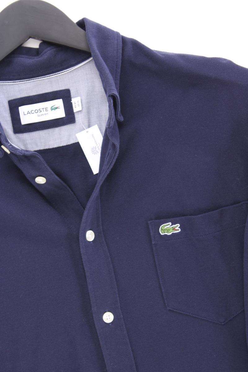 Lacoste Langarmhemd für Herren Gr. M blau aus Baumwolle