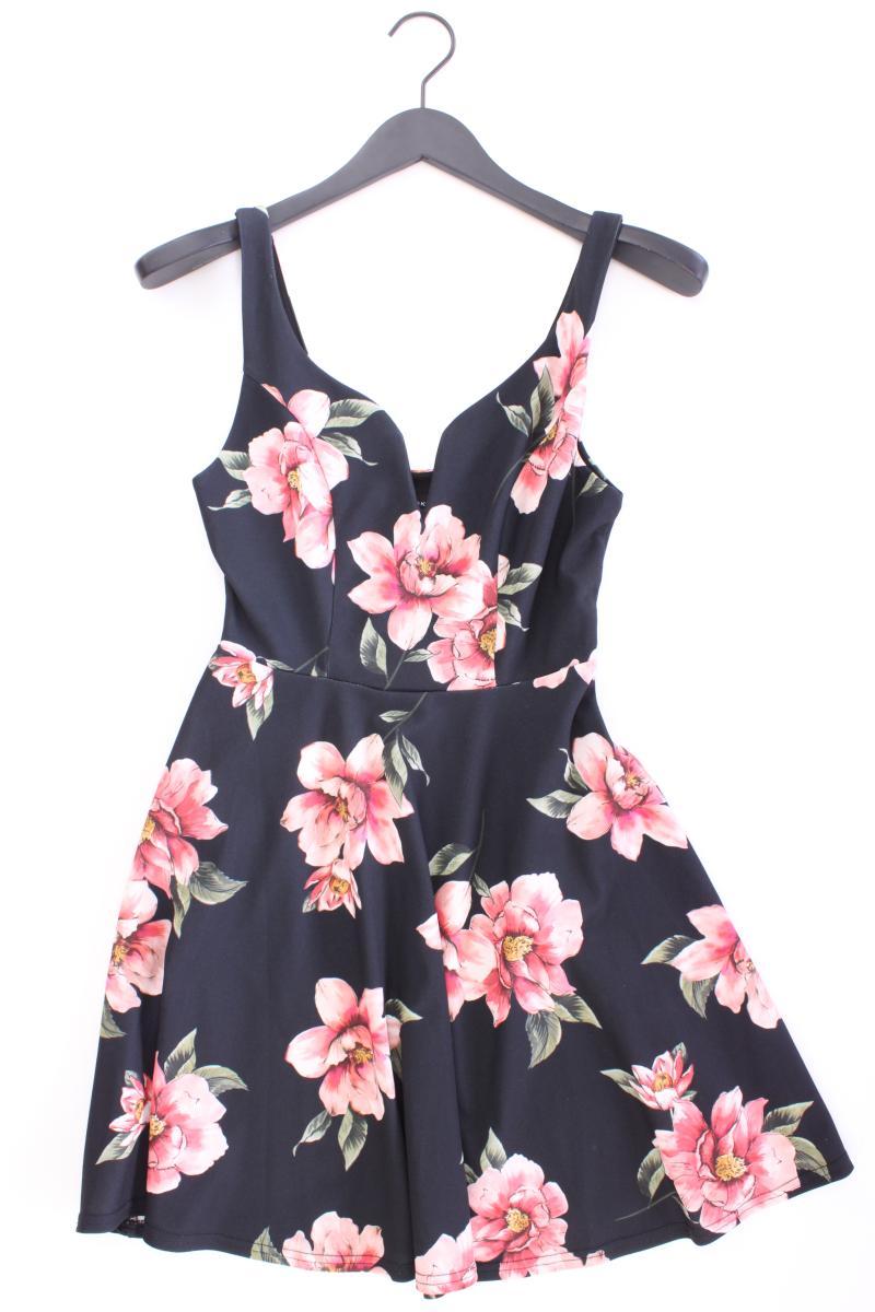 New Look Trägerkleid Gr. 36 mit Blumenmuster schwarz aus Polyester