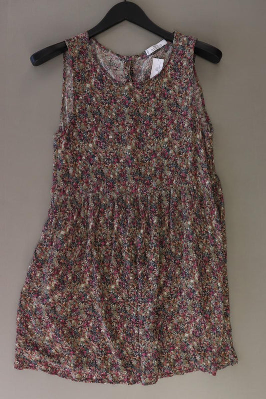 Mango Midikleid Gr. XS mit Blumenmuster Ärmellos mehrfarbig aus Viskose