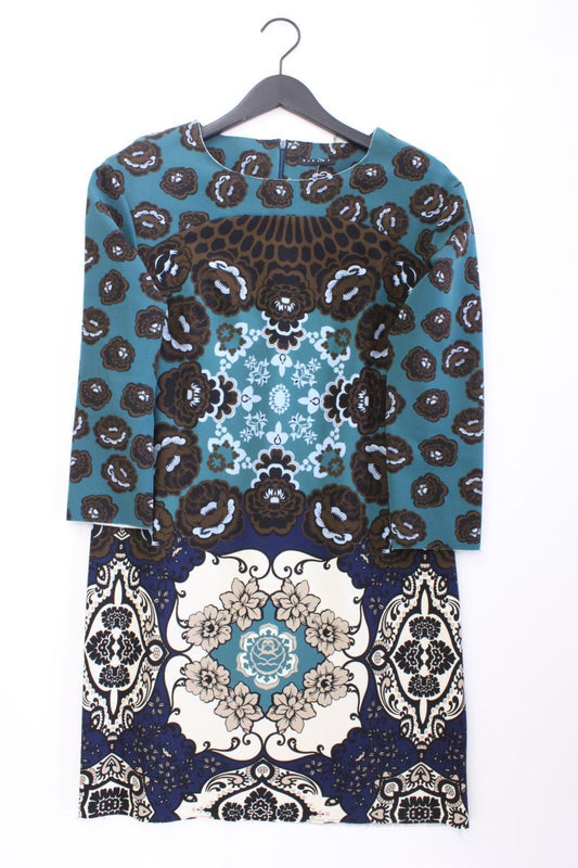 Sisley Midikleid Gr. M mit Paisleymuster 3/4 Ärmel blau aus Polyester