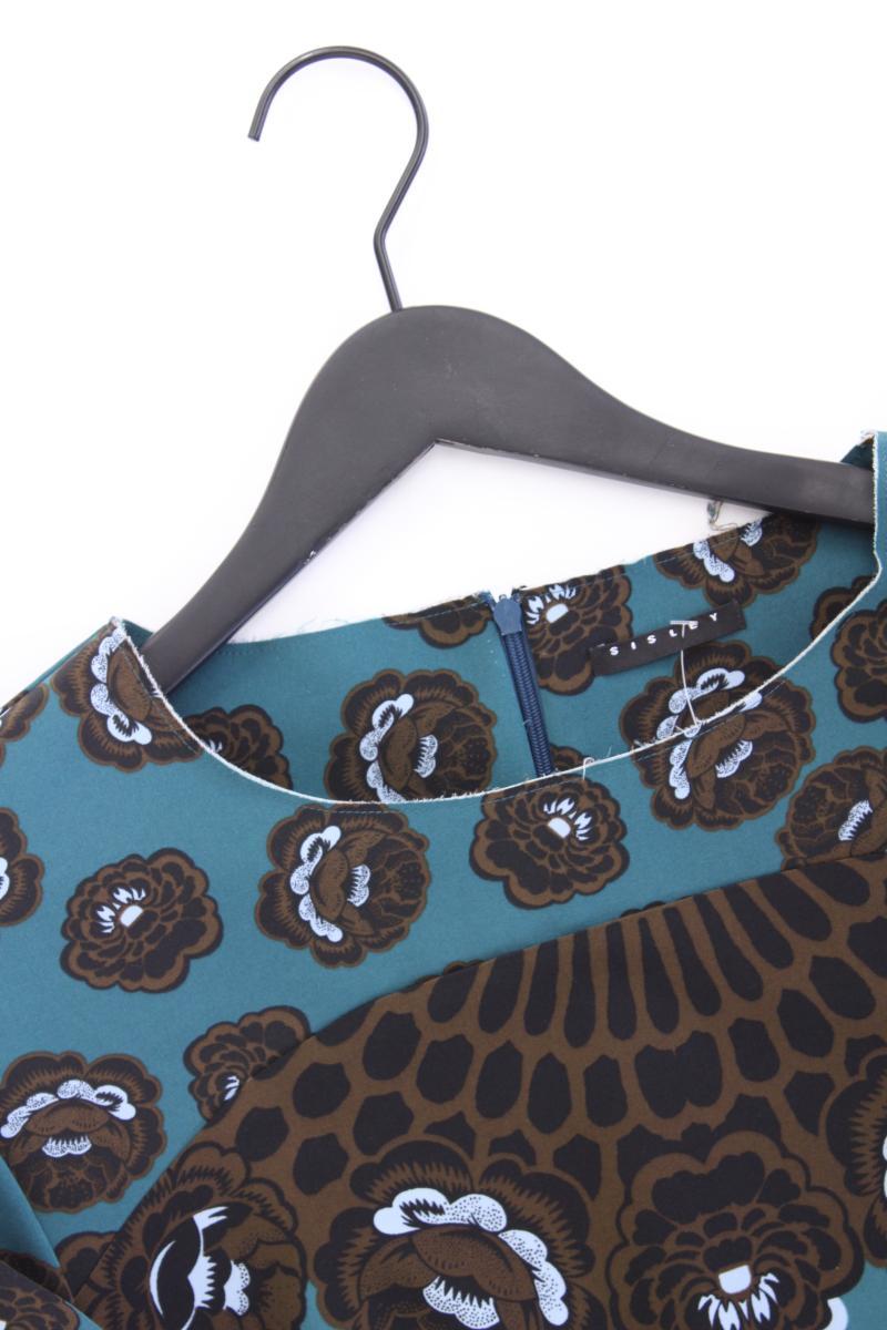 Sisley Midikleid Gr. M mit Paisleymuster 3/4 Ärmel blau aus Polyester