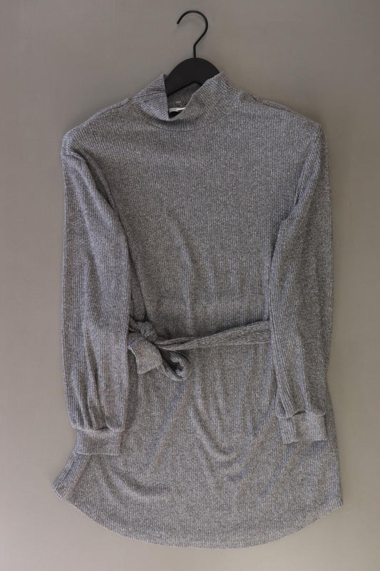 Topshop Langarmkleid Gr. 34 mit Gürtel grau aus Viskose