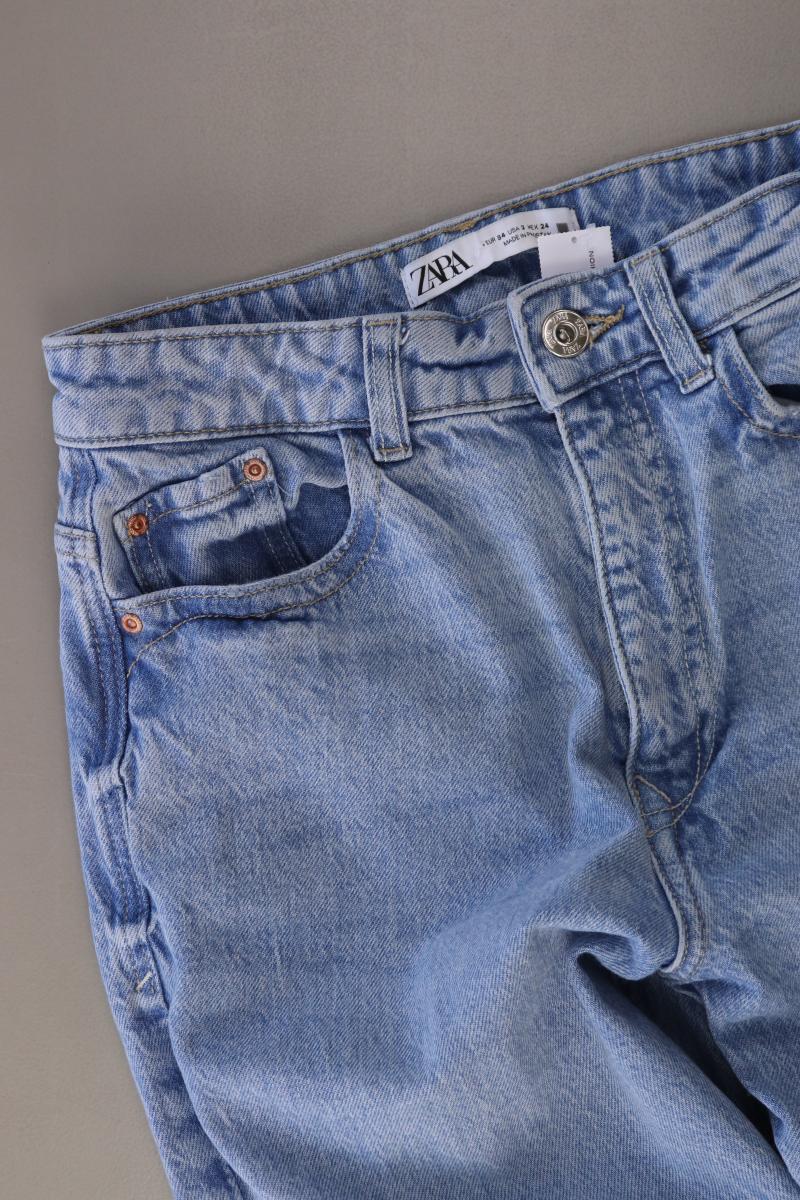 Zara Mom Jeans Gr. 34 blau aus Baumwolle