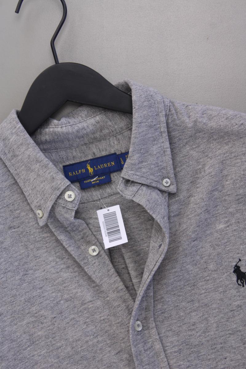 Ralph Lauren Langarmhemd für Herren Gr. L neuwertig grau aus Baumwolle
