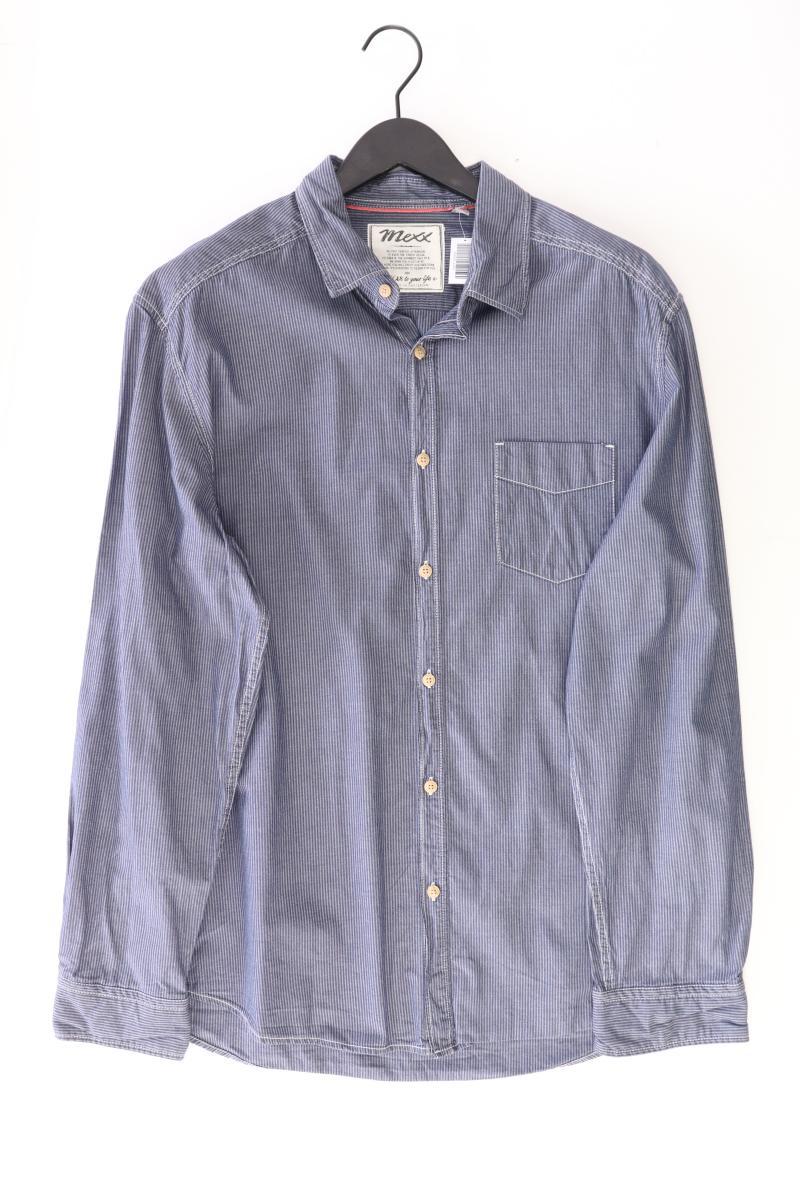 Mexx Langarmhemd für Herren Gr. XXL blau aus Baumwolle